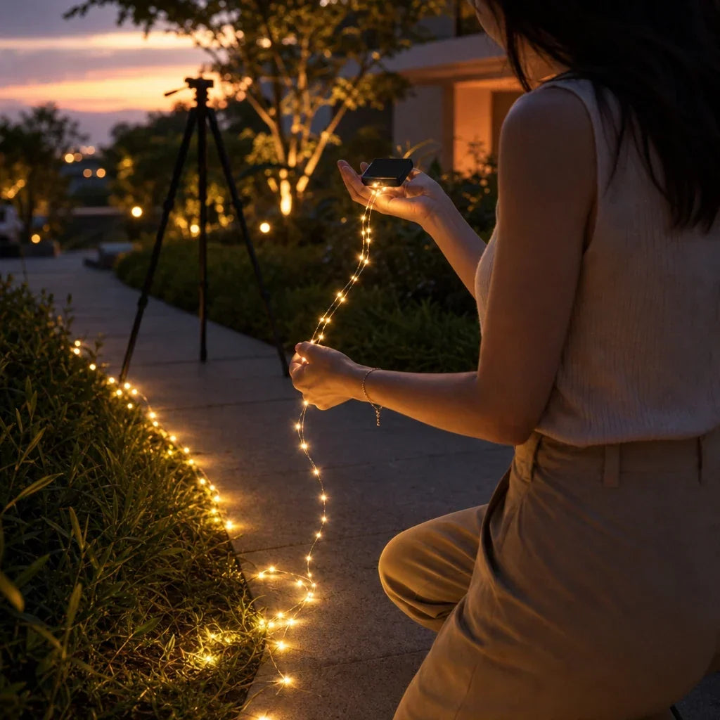 Solar PVC Tube Outdoor String Lights