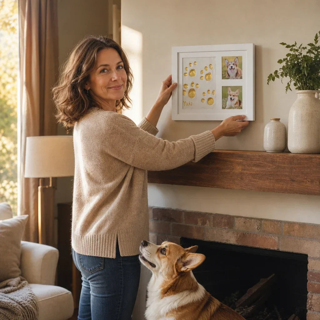 Three-Window Paw Print Frame