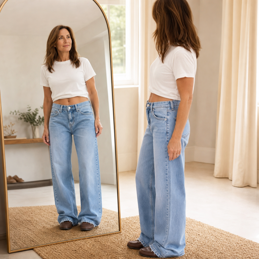 Wide Leg Stretch Jeans