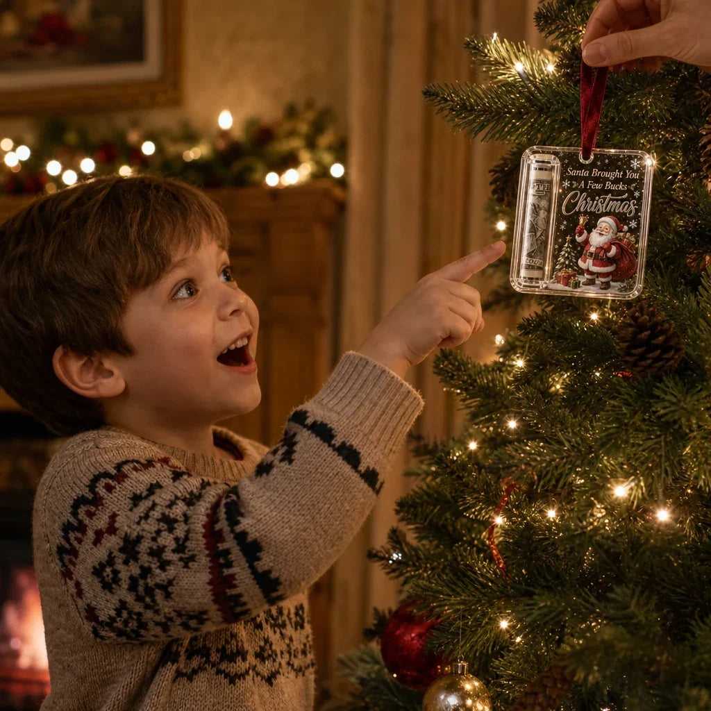 Clear Compartment Christmas Money Ornament