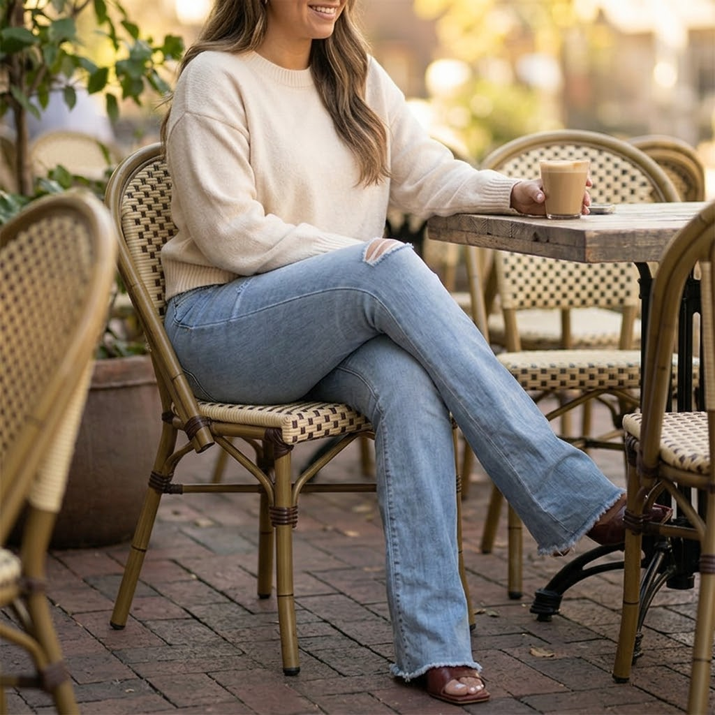 High Waist Ripped Flare Jeans