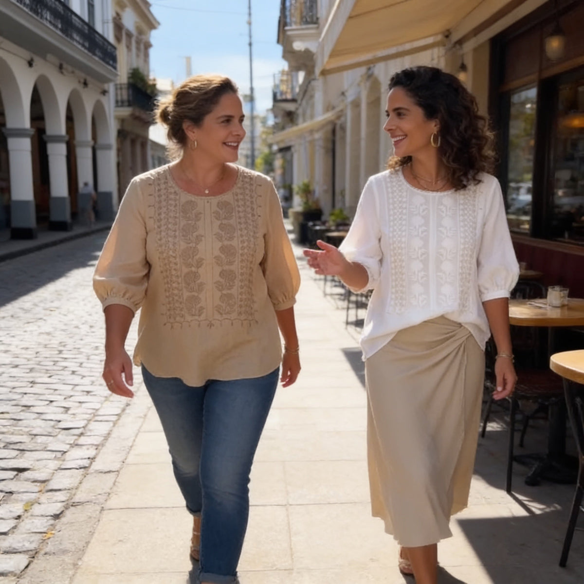 Embroidered-look Short-Sleeve Top
