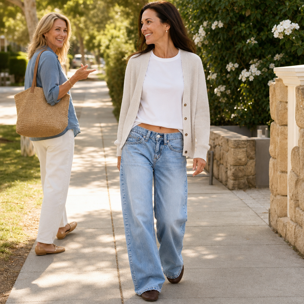 Wide Leg Stretch Jeans