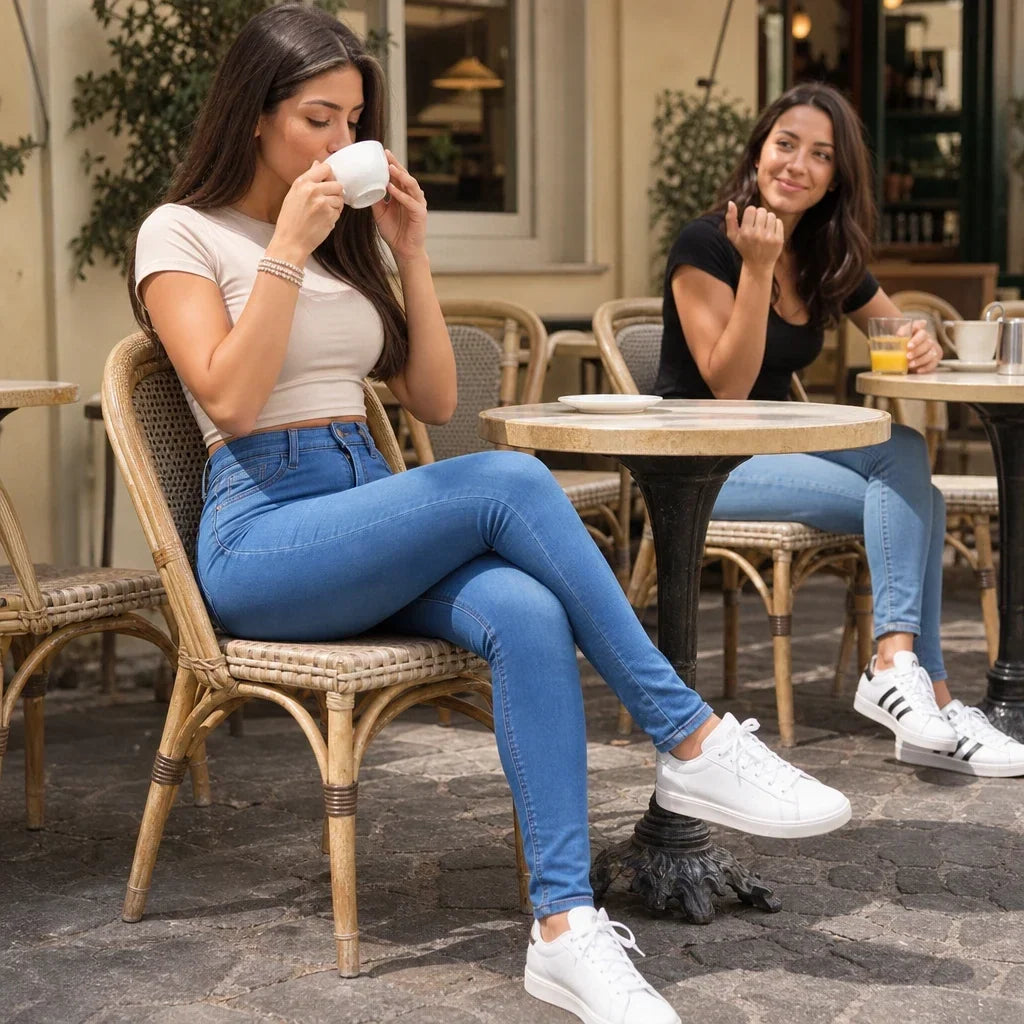 High-Waisted Stretch Skinny Jeans