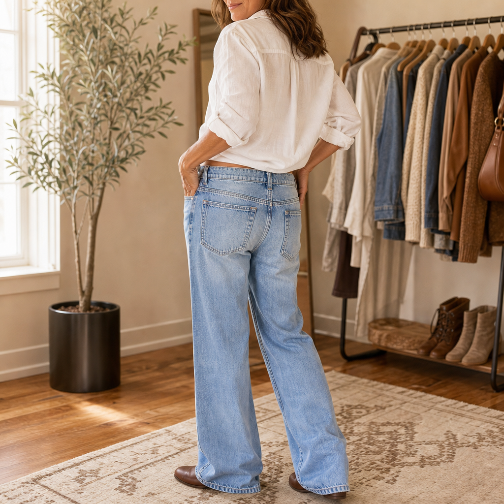 Wide Leg Stretch Jeans