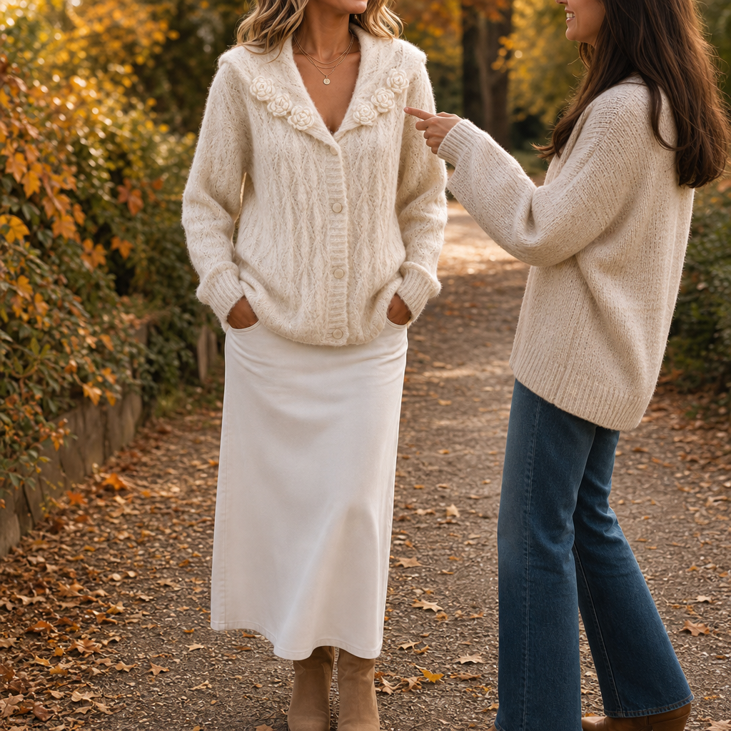 Sailor Collar Crochet Knit Cardigan