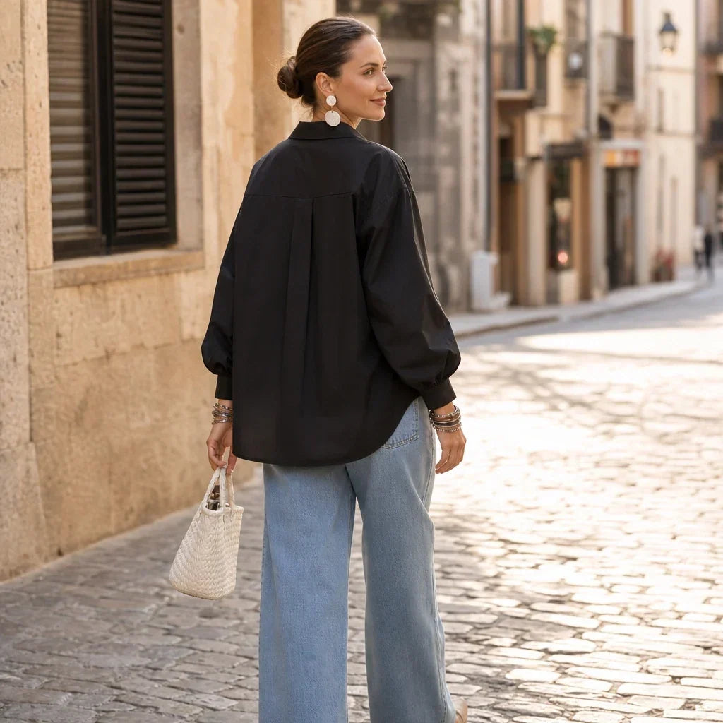 Check Long-Sleeve Blouse