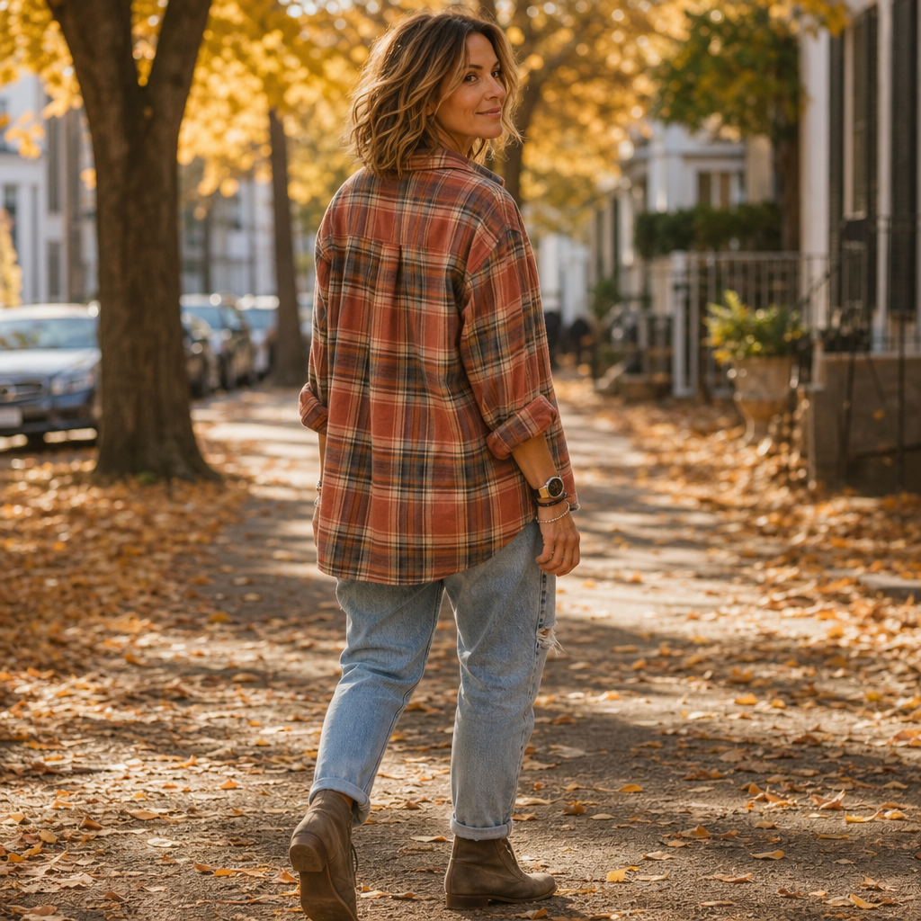 Plaid Button-Down Shirt