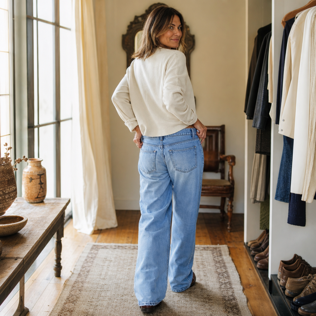 Wide Leg Stretch Jeans