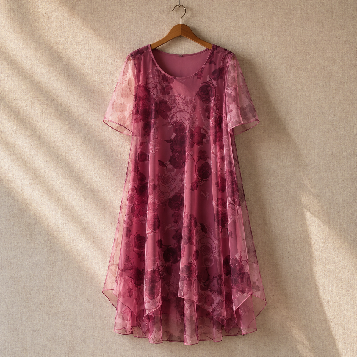 Women's Layered Chiffon Floral Dress