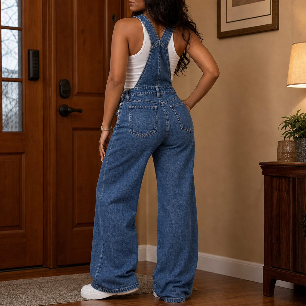 Wide-Leg Overalls