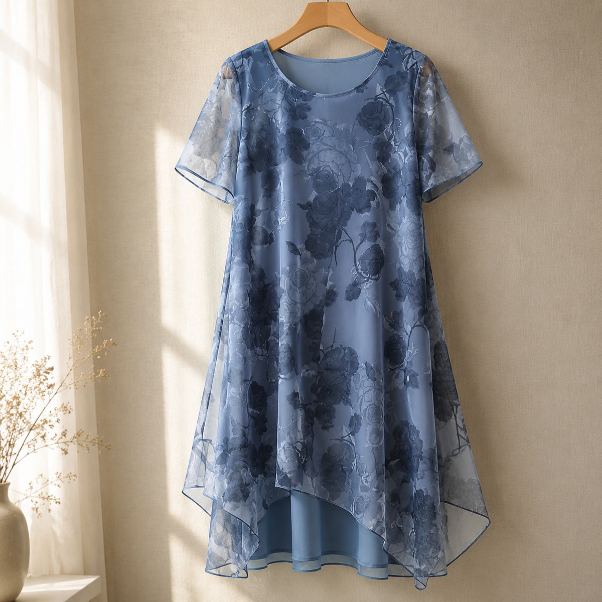 Women's Layered Chiffon Floral Dress