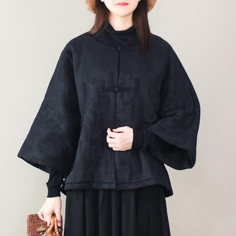Babakud Women Winter Warm Jacquard Cotton Linen Quilted Jacket