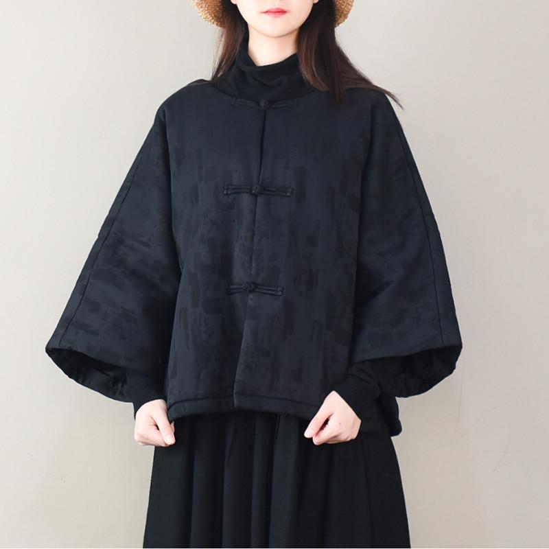 Babakud Women Winter Warm Jacquard Cotton Linen Quilted Jacket
