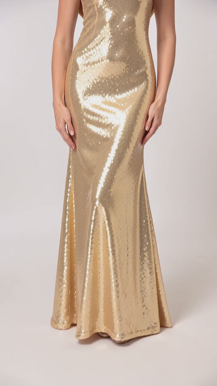 Sequin Backless Bridesmaid Dress