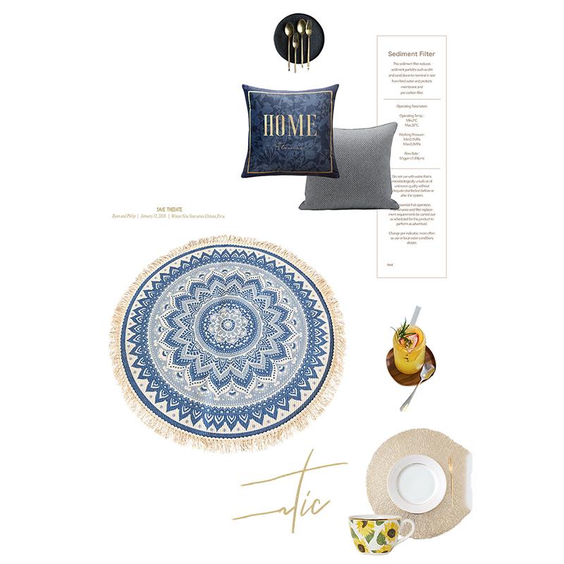 Retro Totem Cotton Linen Circle Tablecloth