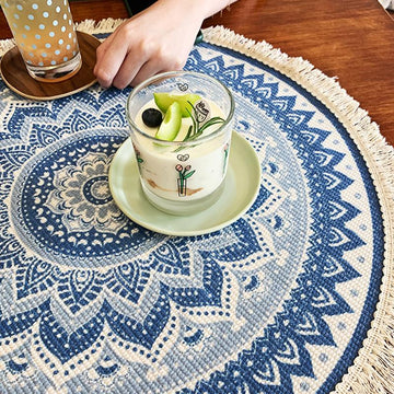 Retro Totem Cotton Linen Circle Tablecloth