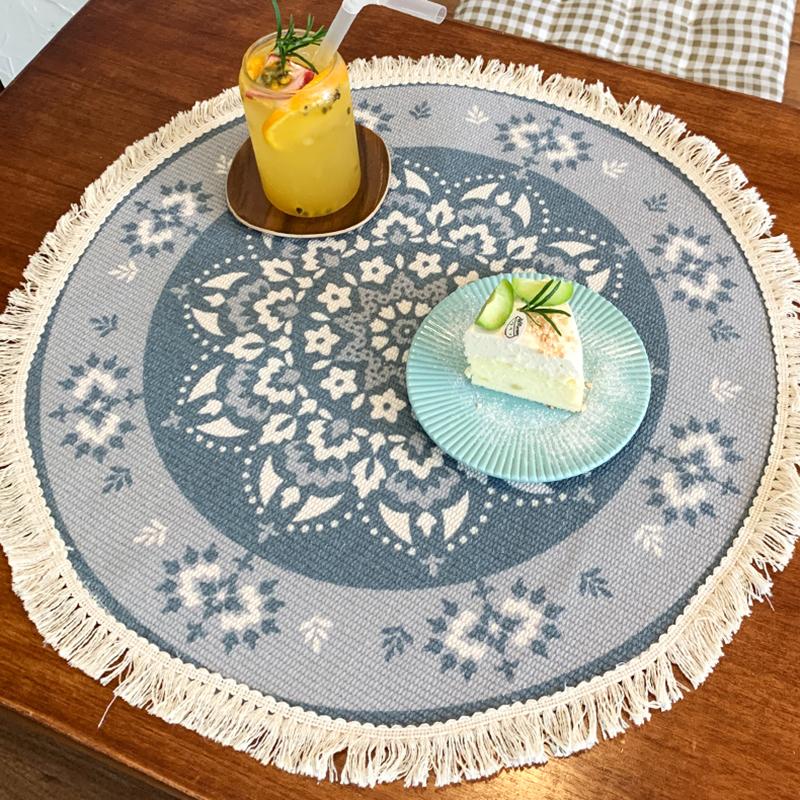 Retro Totem Cotton Linen Circle Tablecloth