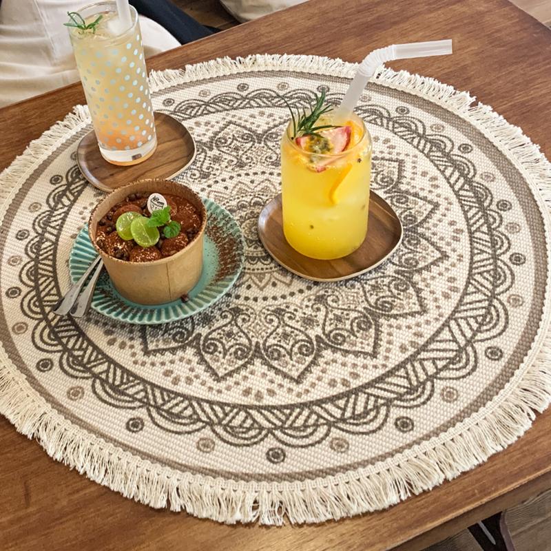 Retro Totem Cotton Linen Circle Tablecloth