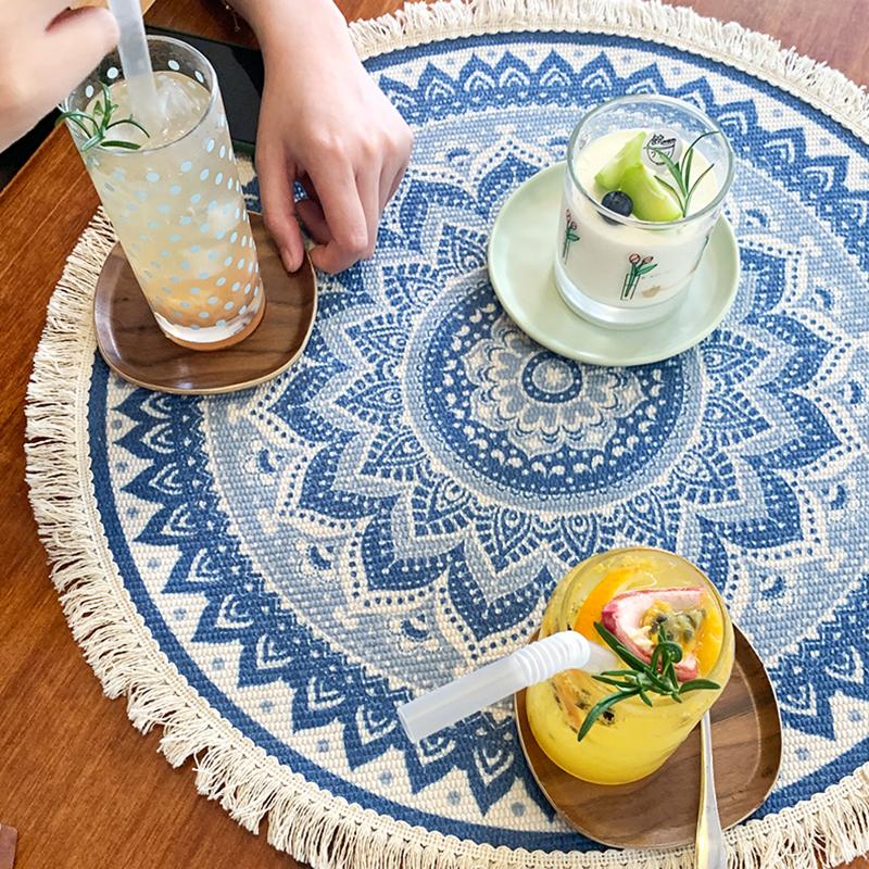 Retro Totem Cotton Linen Circle Tablecloth