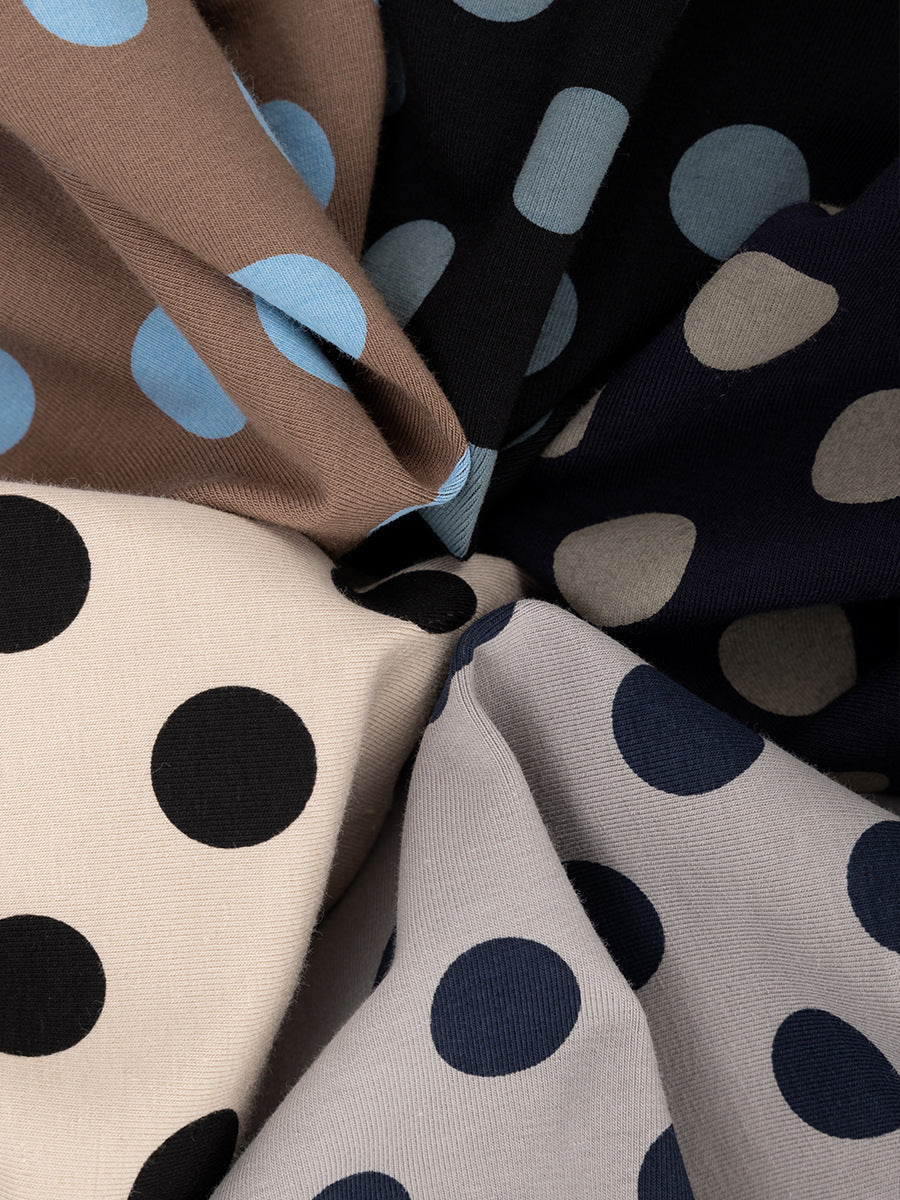 Retro Polka Dot Short Sleeve Round Neck T-Shirt