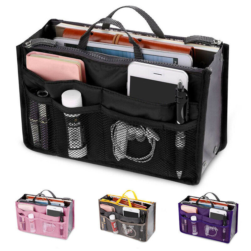 LARGE CAPACITY MULTIFUNCTION BAG TRAVEL COSMETIC INSERT POUCH TOILETRY STORAGE