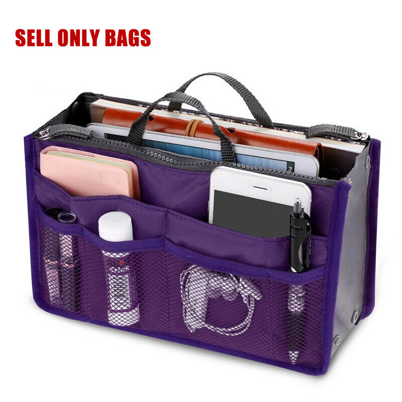 LARGE CAPACITY MULTIFUNCTION BAG TRAVEL COSMETIC INSERT POUCH TOILETRY STORAGE