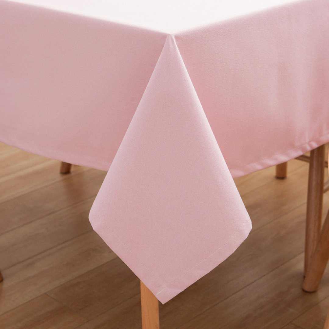 Simple Cotton Linen Dining Solid Tablecloth Rectangular Waterproof