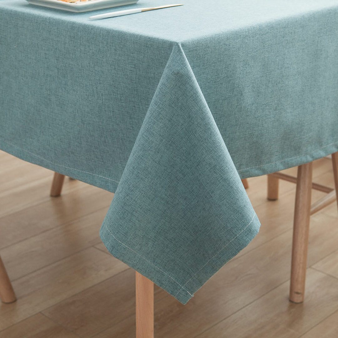 Simple Cotton Linen Dining Solid Tablecloth Rectangular Waterproof