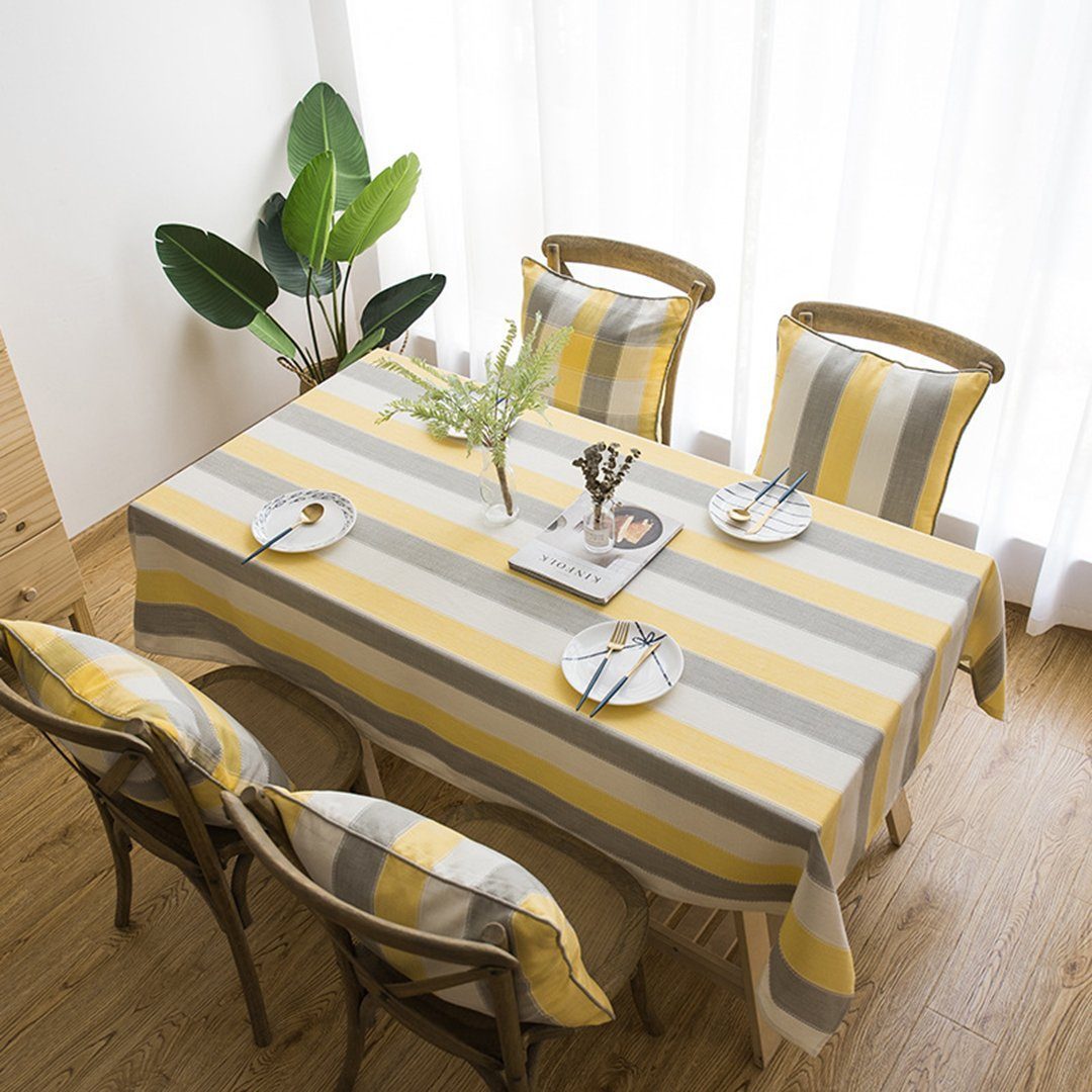 Simple Waterproof Tablecloth Linen Tablecloth Rectangular Table Cover Fabric