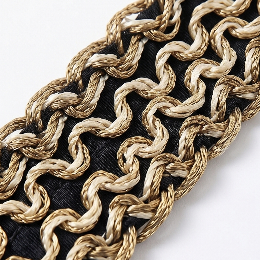 Woven Chain-Trim High-Waist Bikini
