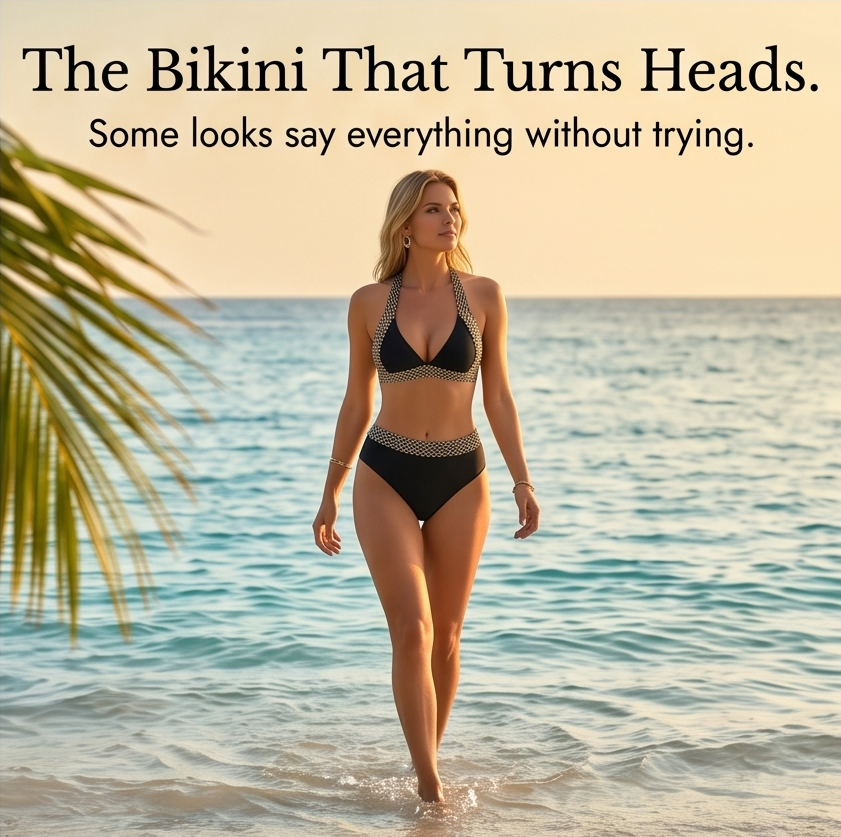 Woven Chain-Trim High-Waist Bikini