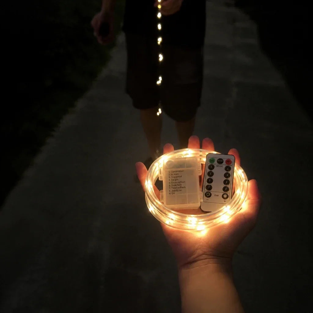 Solar PVC Tube Outdoor String Lights