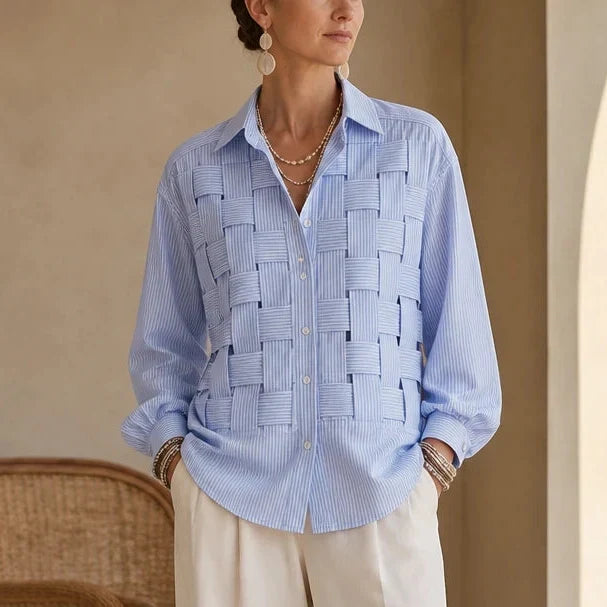 Check Long-Sleeve Blouse