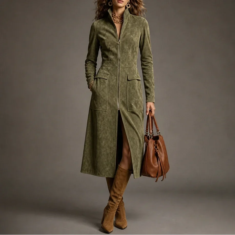 Longline Zip-Up Coat
