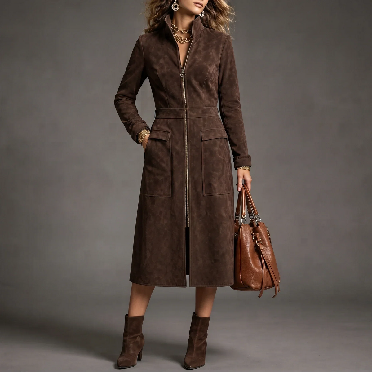 Longline Zip-Up Coat