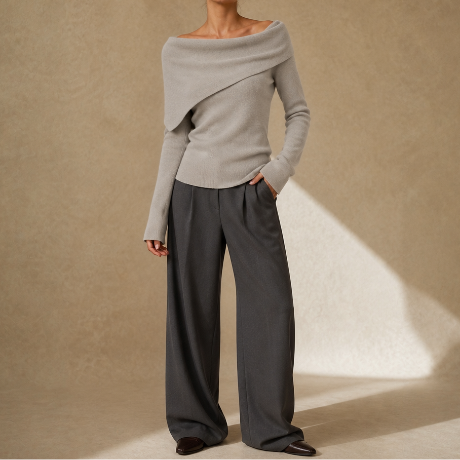 Ribbed Convertible Knit Capelet Top