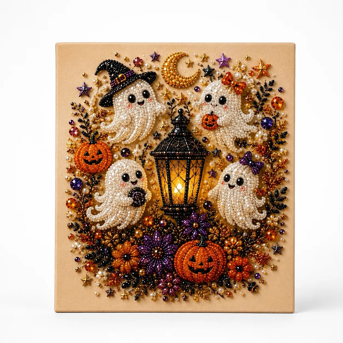 Halloween Pearl-like Bead Craft Kit, Cozy Wall Art DIY