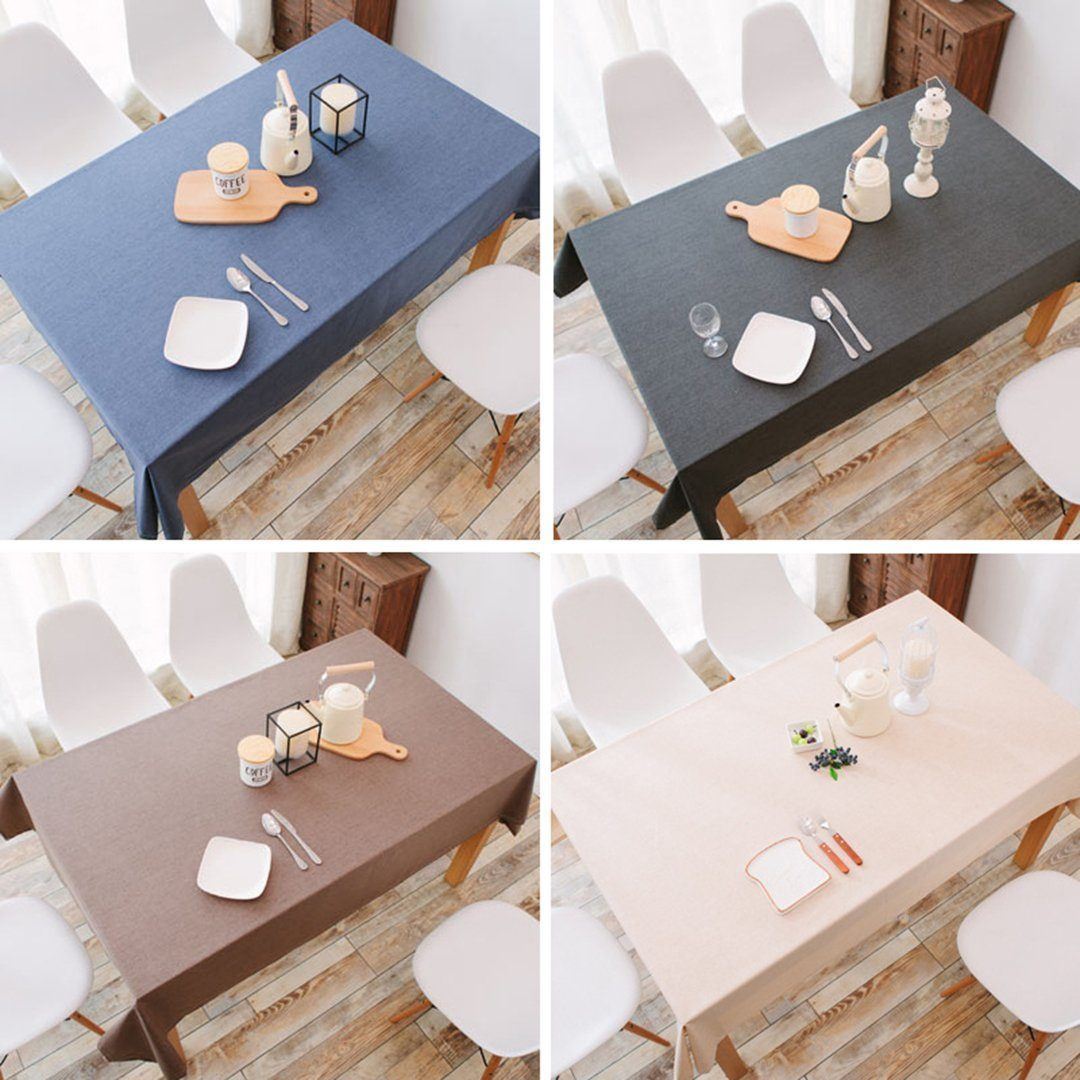 Waterproof Linen Rectangle?Solid Tablecloth Anti-scalding Tableware