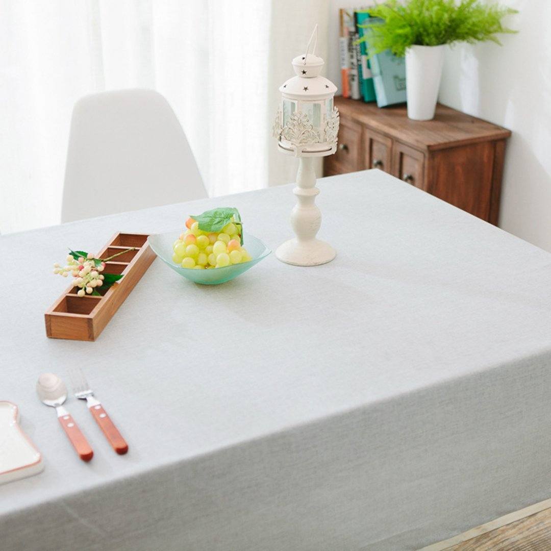 Waterproof Linen Rectangle?Solid Tablecloth Anti-scalding Tableware