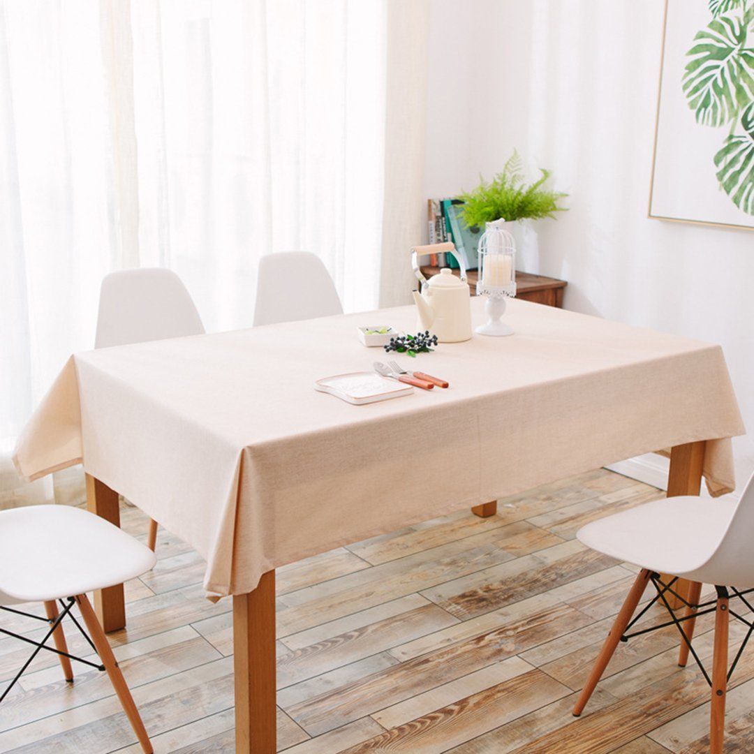 Waterproof Linen Rectangle?Solid Tablecloth Anti-scalding Tableware