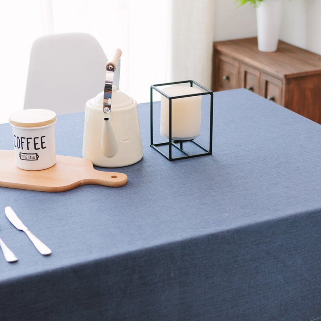 Waterproof Linen Rectangle?Solid Tablecloth Anti-scalding Tableware