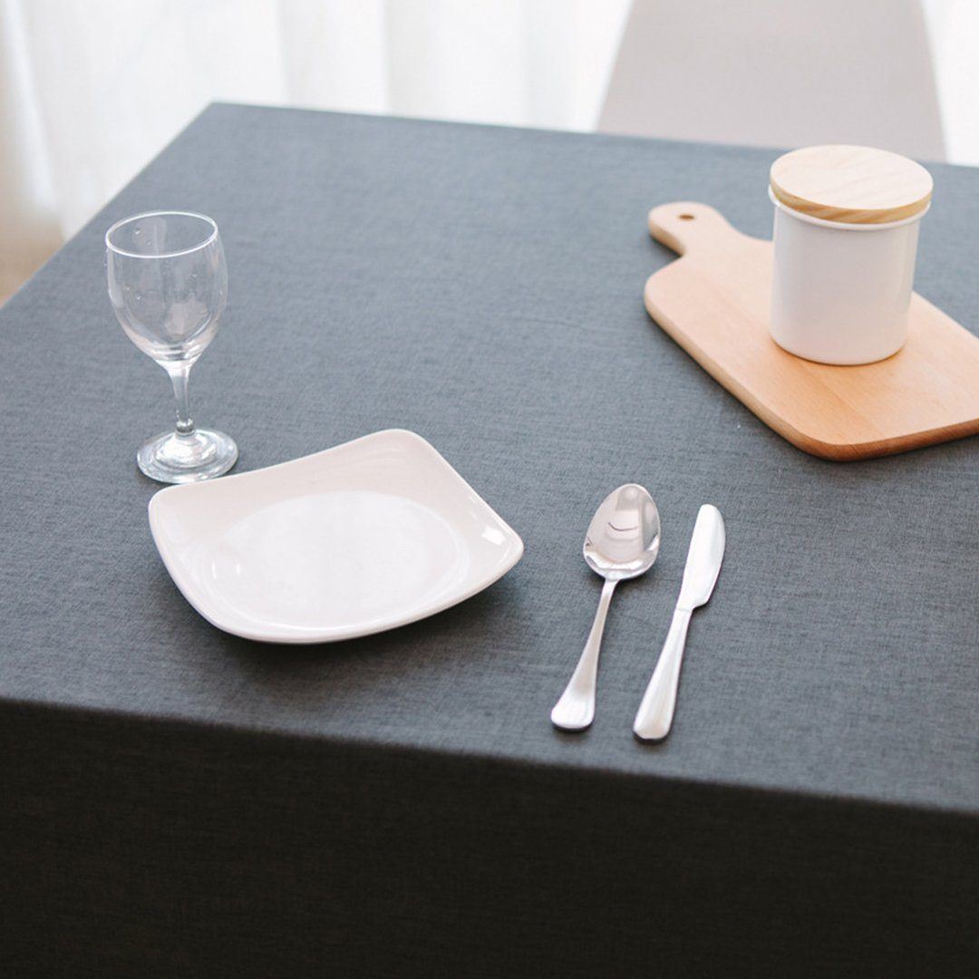 Waterproof Linen Rectangle?Solid Tablecloth Anti-scalding Tableware