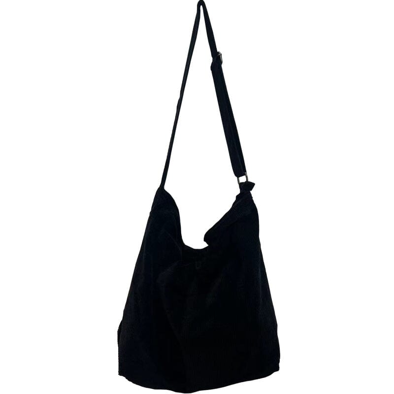 Women Minimalist Solid Corduroy Shoulder Bag