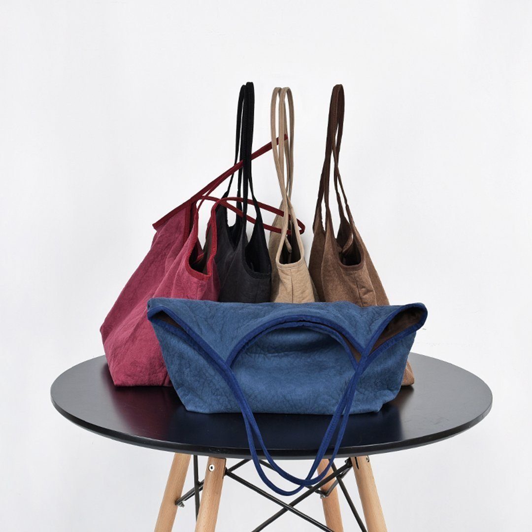 Women Solid Suede Retro Shoulder Bag Casual Bag